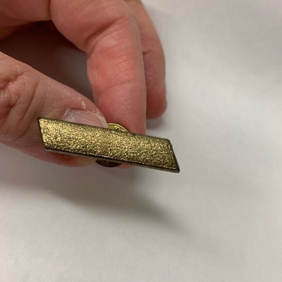 Gold Tone Service Bar Pin 1.25” x .25” - Picture 2 of 4